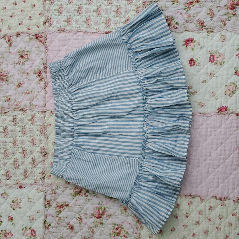 Loveshackfancy Geanie mini ruffle skirt stripe P
